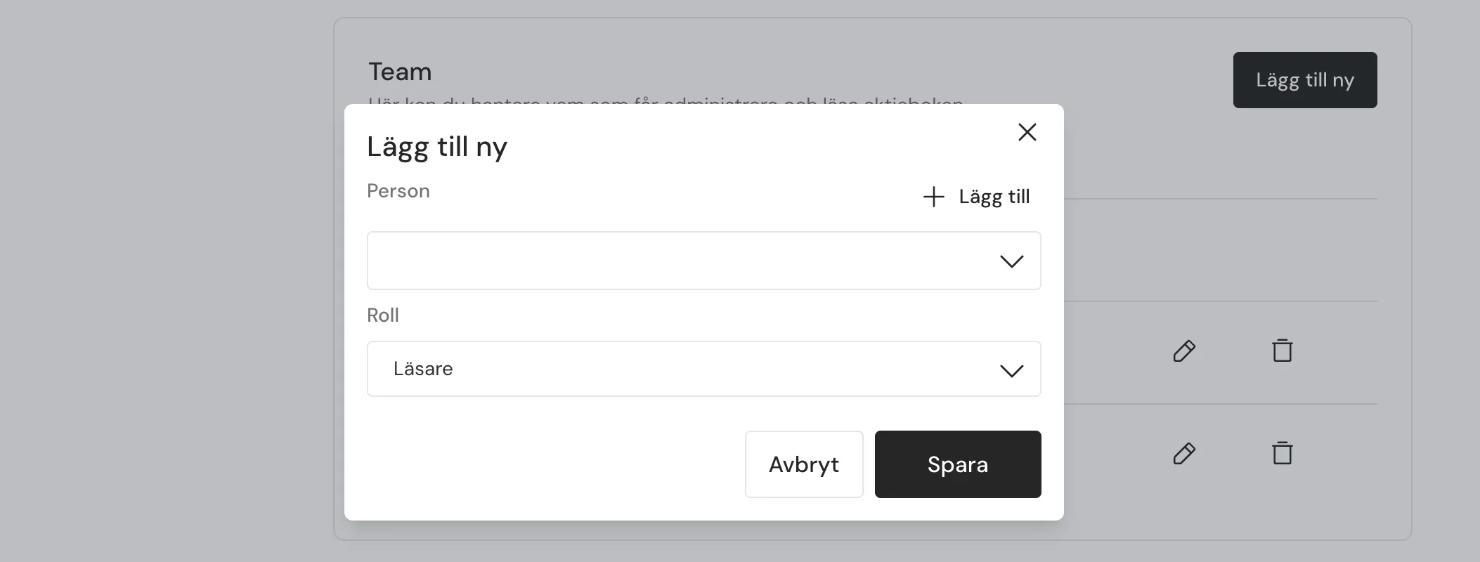 Add a new team member in Kvanta